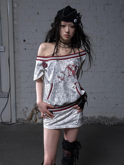 NO ROMANCE Punk Detachable Hem Sleeveless Bodycon Dress