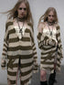 NO ROMANCE禁忌浪漫 Punk Grunge Striped Knit Batwing Sleeve Cover-Up Shirt
