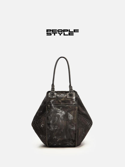 Peoplesense Punk Grunge Wrinkled Underarm Tote Vintage Soft Crossbody Bag