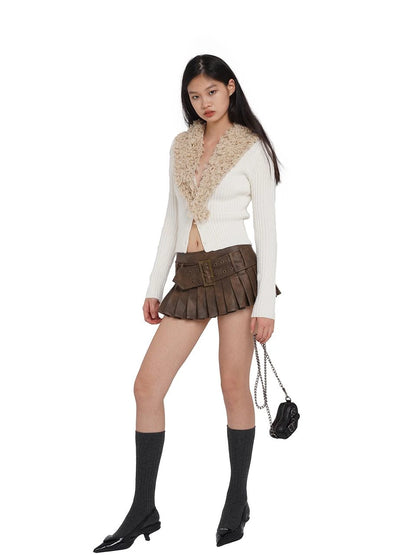 Punk Heart Chain Bag Genuine Leather Crossbody Bag
