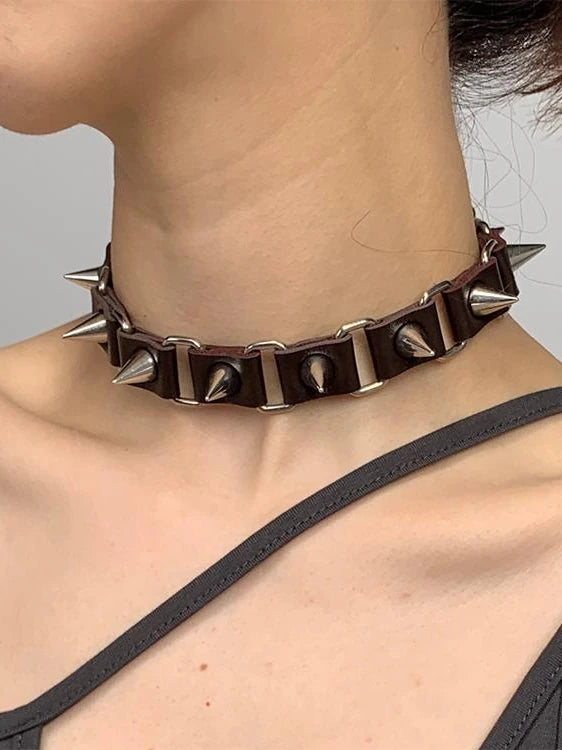 Punk Japanese Harajuku Studded Choker Necklace