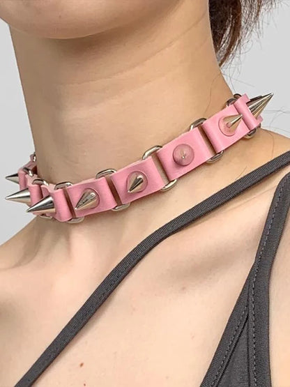 Punk Japanese Harajuku Studded Choker Necklace