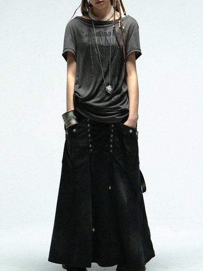 Punk Knit Sleeveless Tee With Digital Print T-Shirt