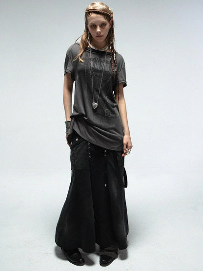 Punk Knit Sleeveless Tee With Digital Print T-Shirt