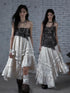 Punk Lace Bustier Skirt Two-Way Wrap Gothic Plaid Dresses