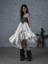 Punk Lace Bustier Skirt Two-Way Wrap Gothic Plaid Dresses