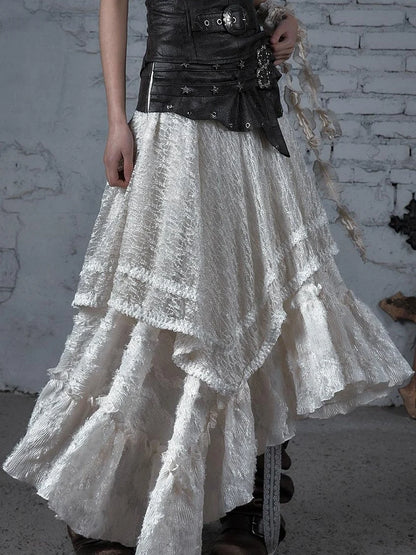 Punk Lace Bustier Skirt Two-Way Wrap Gothic Plaid Dresses