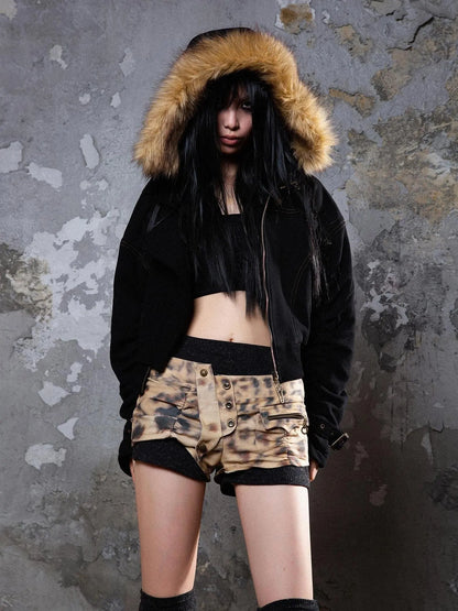 Punk Patchwork Split Jacket Loose Streetwear Coat