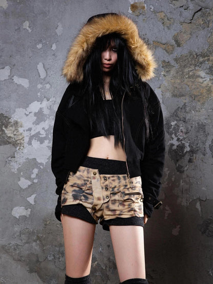 Punk Patchwork Split Jacket Loose Streetwear Coat
