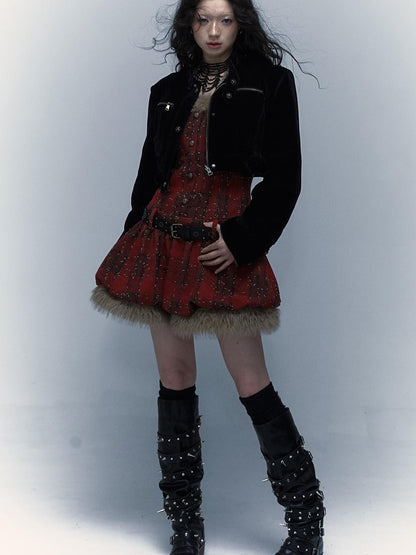Punk Plaid Bustier Tube Dress for Christmas Party Dresses