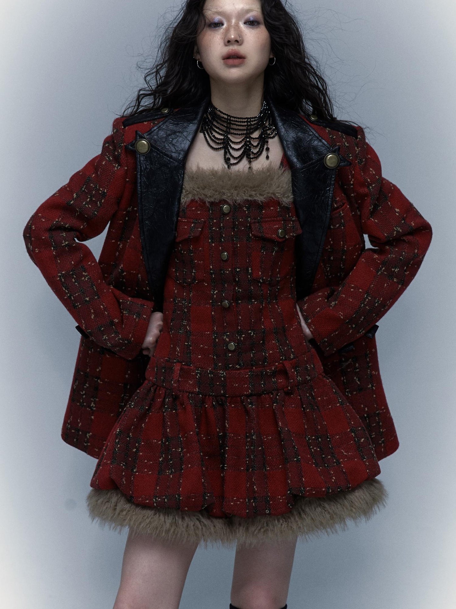 Punk Plaid Bustier Tube Dress for Christmas Party Dresses