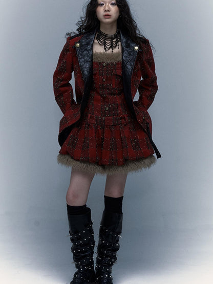 Punk Plaid Bustier Tube Dress for Christmas Party Dresses