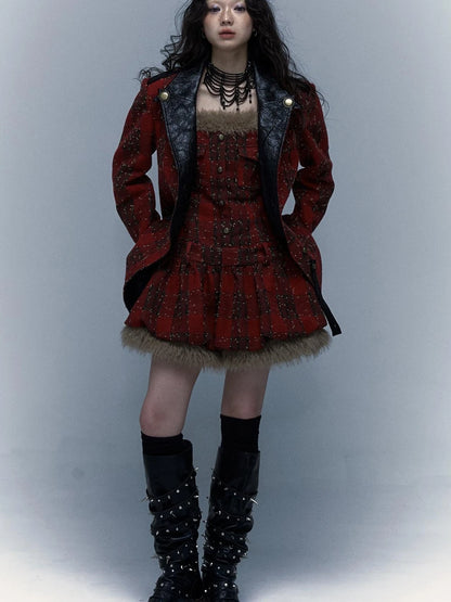Punk Plaid Bustier Tube Dress For Christmas Party Dresses