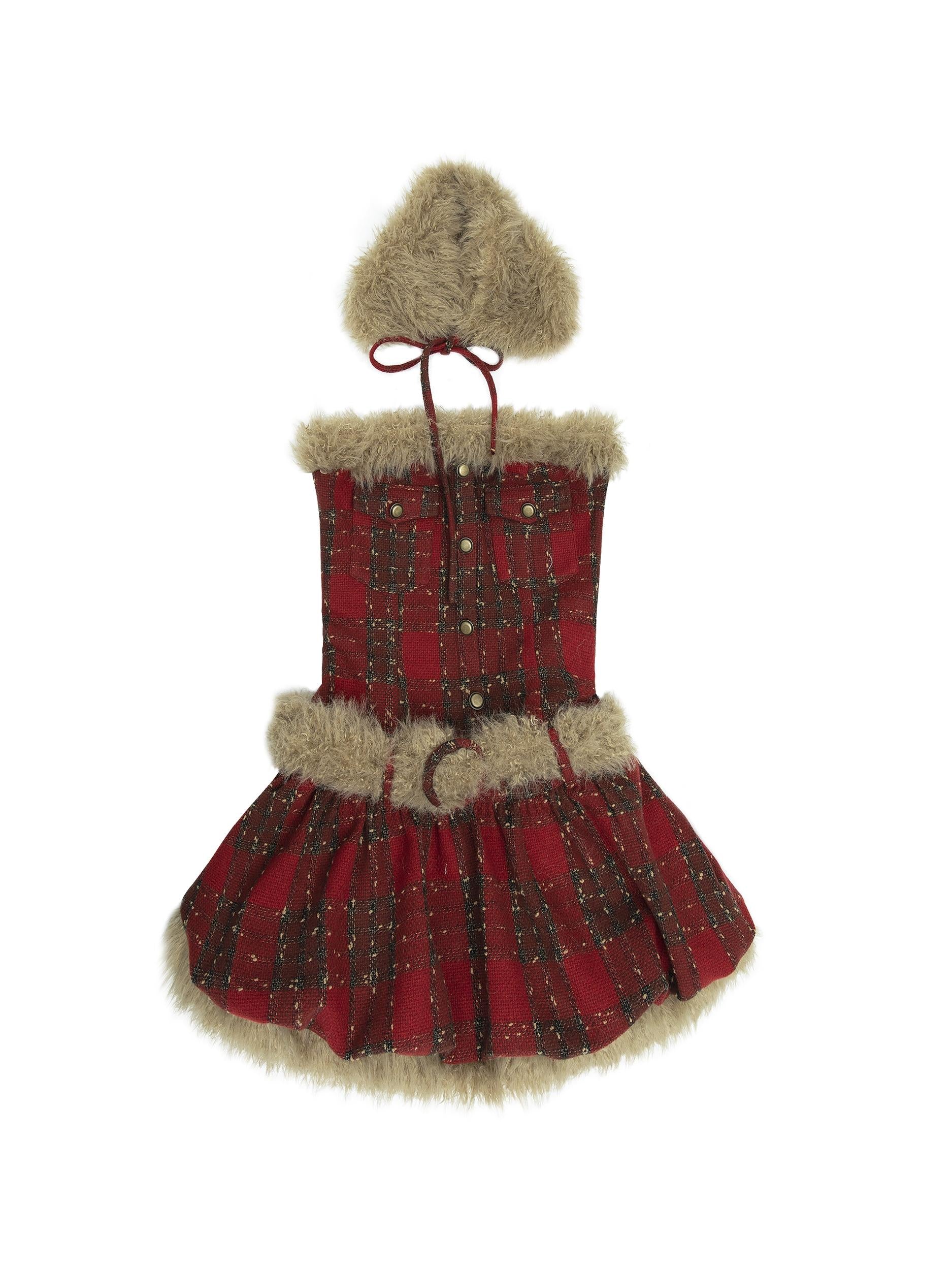 Punk Plaid Bustier Tube Dress for Christmas Party Dresses