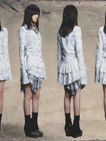 Punk Plaid Contrast Panel Dress Rebellious Spring Style