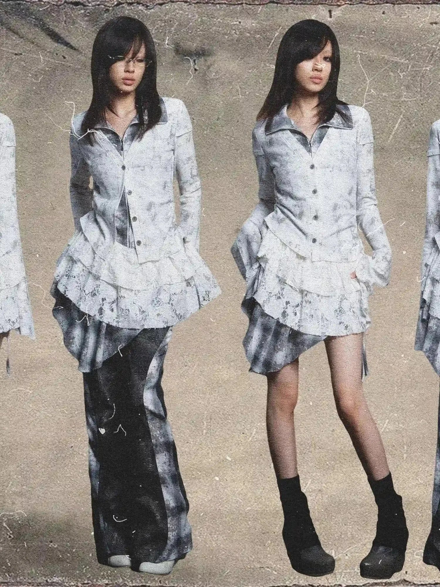 Punk Plaid Contrast Panel Dress Rebellious Spring Style