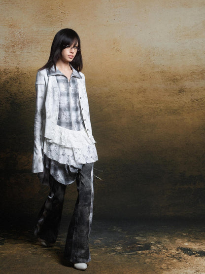 ARIADNAw Punk Plaid Contrast Panel Dress Rebellious Spring Style