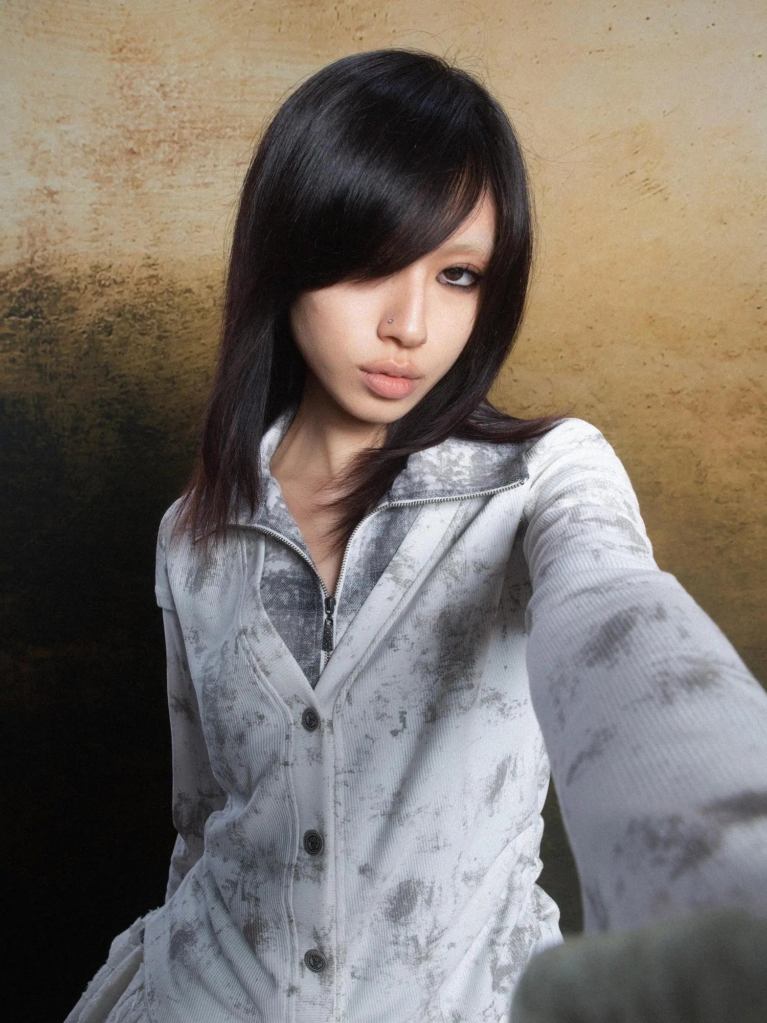 Punk Plaid Contrast Panel Dress Rebellious Spring Style