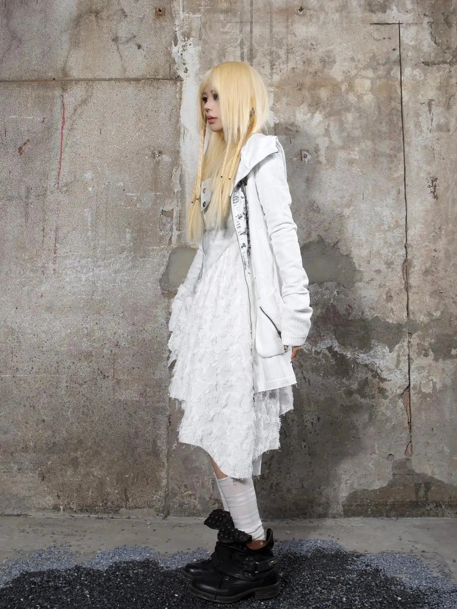 Punk Print Hooded Sweatshirt Spring Women Long Sleeve Top