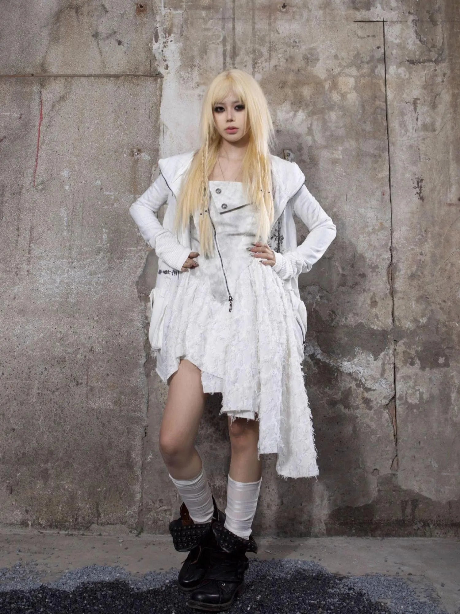 Punk Print Hooded Sweatshirt Spring Women Long Sleeve Top