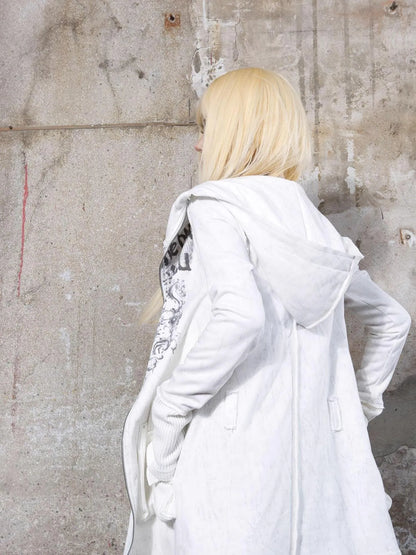 Punk Print Hooded Sweatshirt Spring Women Long Sleeve Top