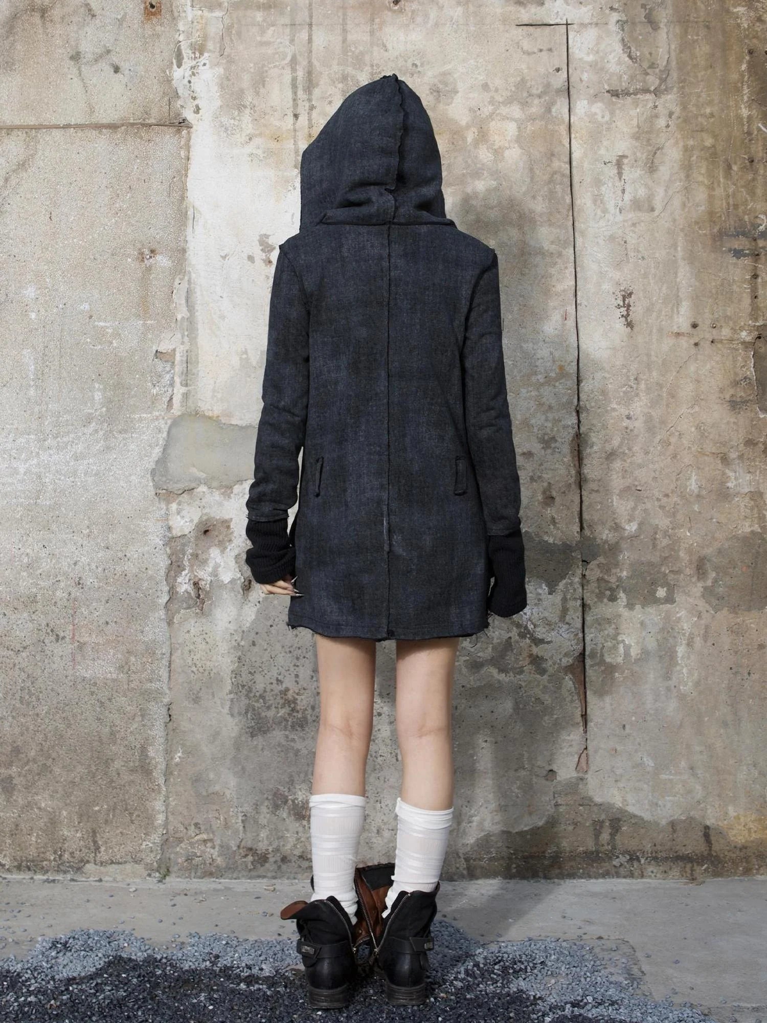 Punk Print Hooded Sweatshirt Spring Women Long Sleeve Top