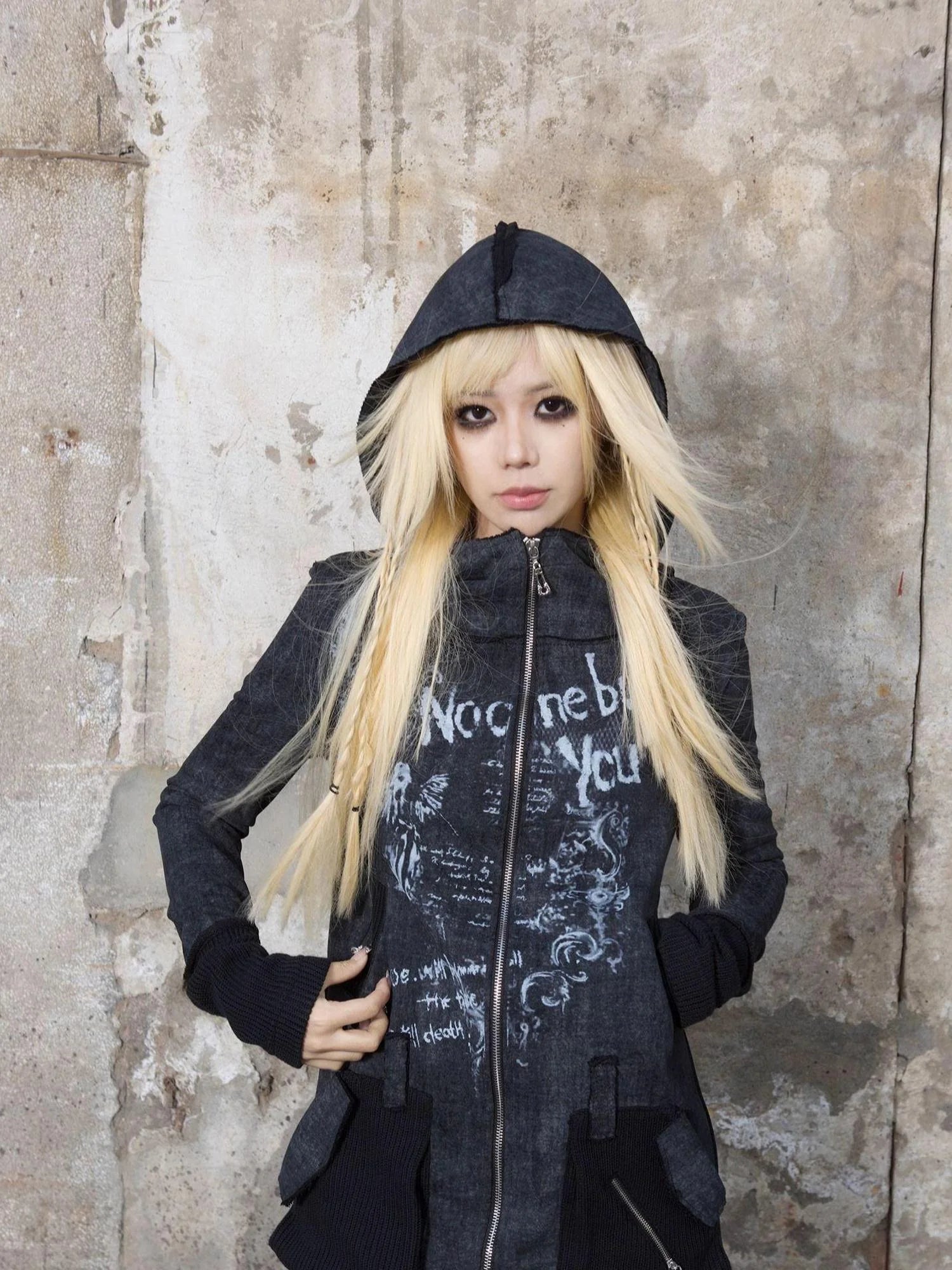 Punk Print Hooded Sweatshirt Spring Women Long Sleeve Top