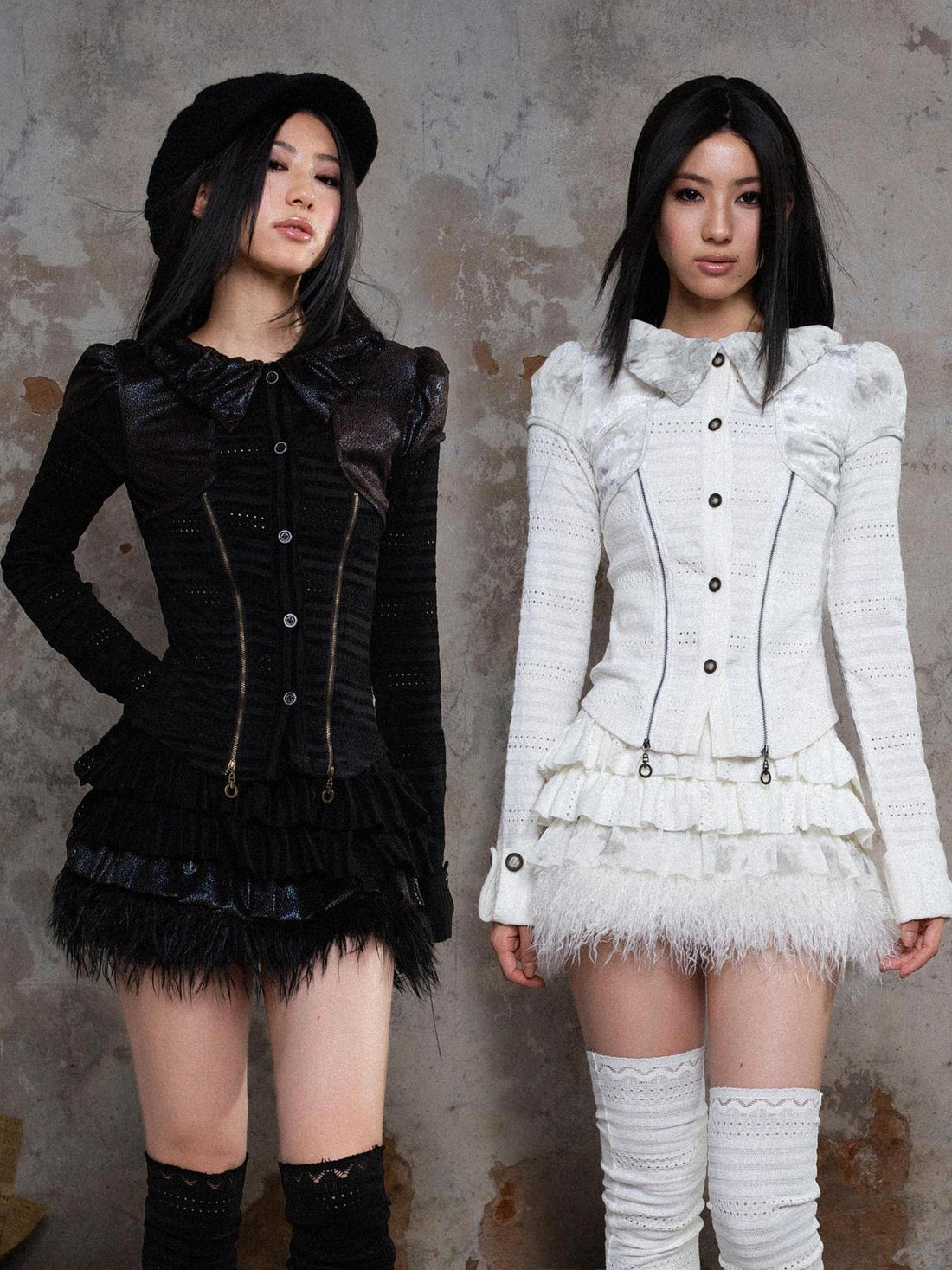 ARIADNAw Punk Revival Recyclable Bubble Collar Blouse
