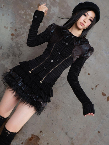 ARIADNAw Punk Revival Recyclable Bubble Collar Blouse