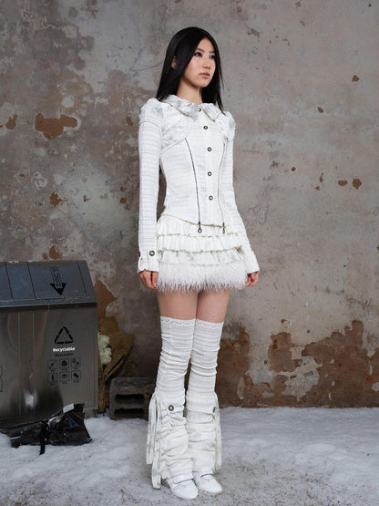 ARIADNAw Punk Revival Recyclable Bubble Collar Blouse