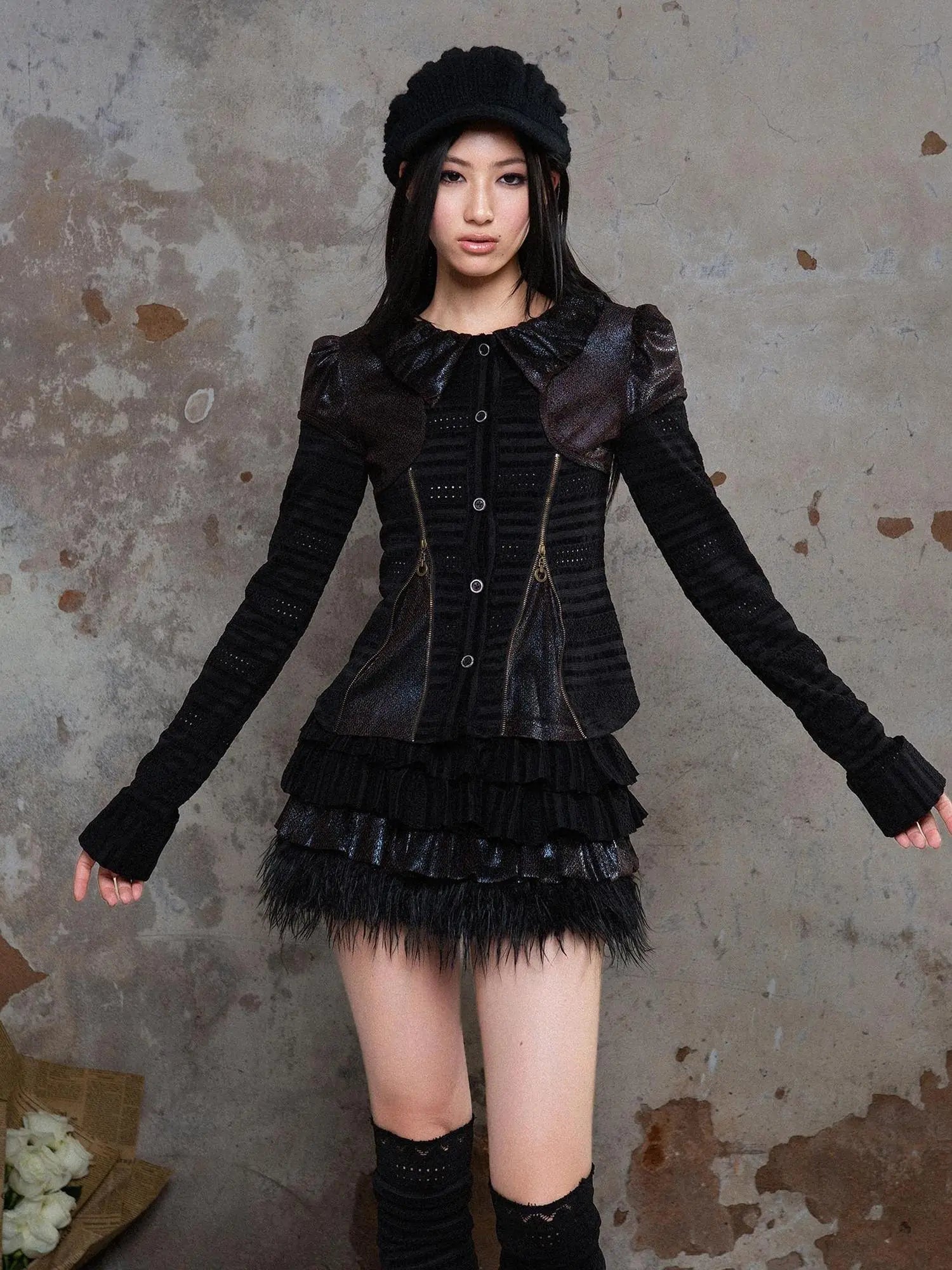 Punk Revival Recyclable Bubble Collar Blouse