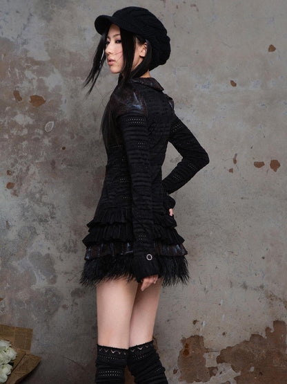 ARIADNAw Punk Revival Recyclable Bubble Collar Blouse