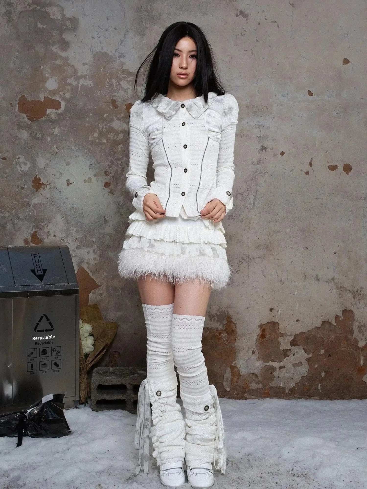 Punk Revival Recyclable Bubble Collar Blouse