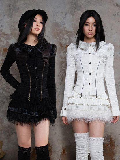 ARIADNAw Punk Revival Recyclable Bubble Collar Blouse