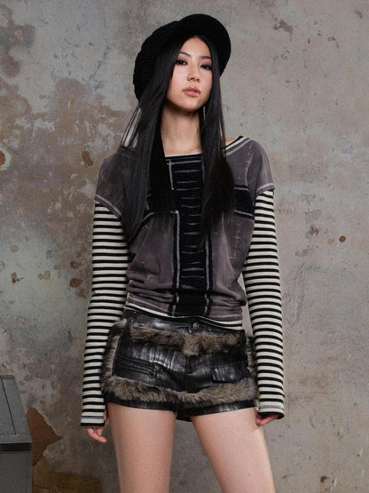 ARIADNAw Punk Revival Tencel Blend Cropped Knit Top