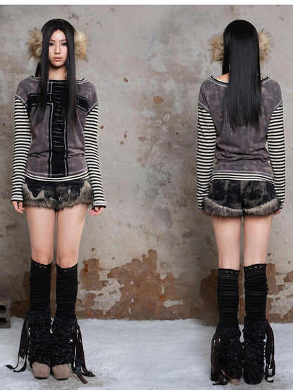 ARIADNAw Punk Revival Tencel Blend Cropped Knit Top