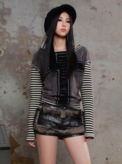 ARIADNAw Punk Revival Tencel Blend Cropped Knit Top