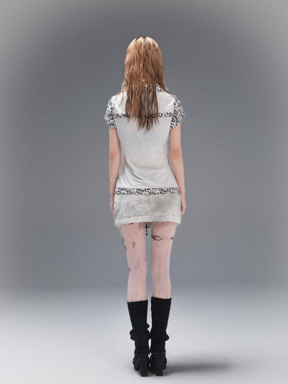 ARIADNAw Punk Rock Polo Tee Ariadnaw Print Summer Streetwear