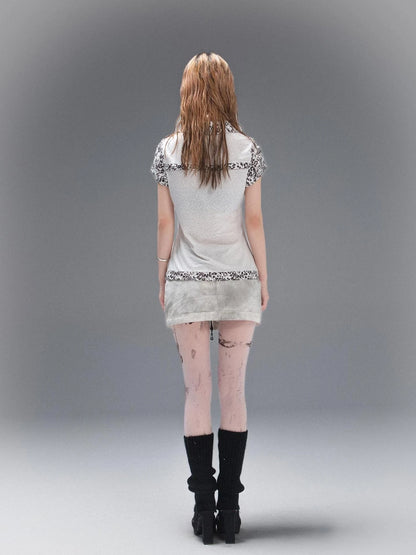 Punk Rock Polo Tee Ariadnaw Print Summer Streetwear