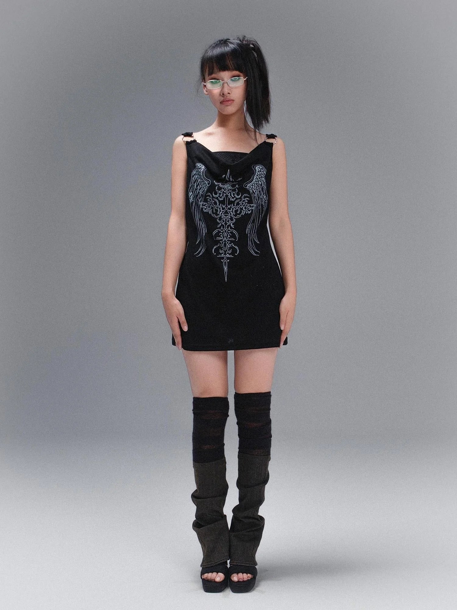 Punk Rock Snake Print Vest Summer Streetwear Two Tone Design