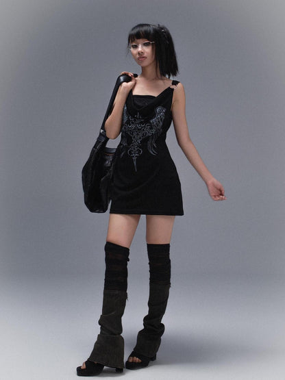 ARIADNAw Punk Rock Snake Print Vest Summer Streetwear Two Tone Design