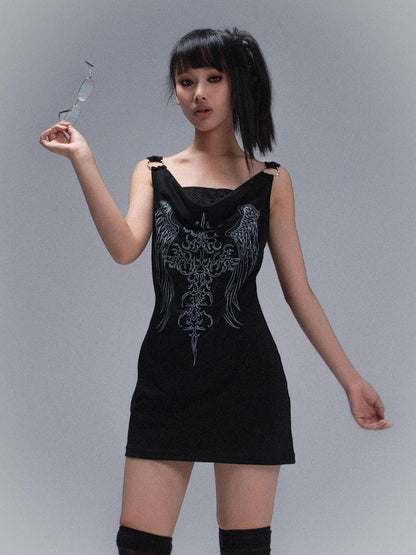ARIADNAw Punk Rock Snake Print Vest Summer Streetwear Two Tone Design