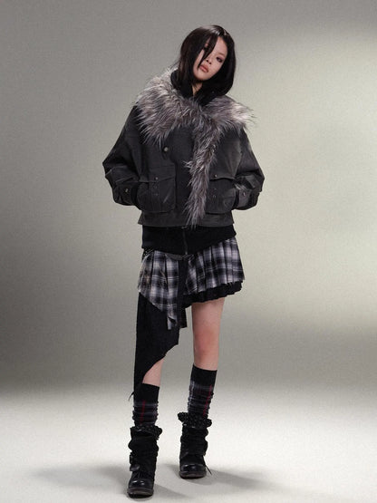 Punk Rock Vintage Asym Pleat Low Waist Skirt All Season