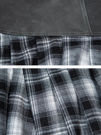 ARIADNAw Punk Rock Vintage Asym Pleat Low Waist Skirt All Season