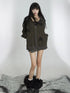 ARIADNAw Punk Street Cropped Jacket Slim Fit Micro Elastic Soft Touch