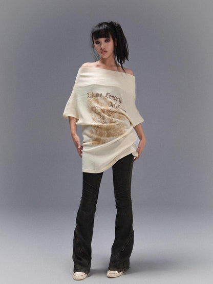 ARIADNAw Punk Street Vintage Batwing Sleeve Thermal T Shirt