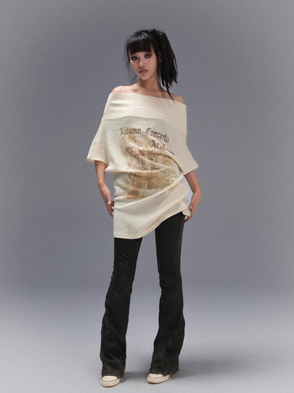 ARIADNAw Punk Street Vintage Batwing Sleeve Thermal T Shirt