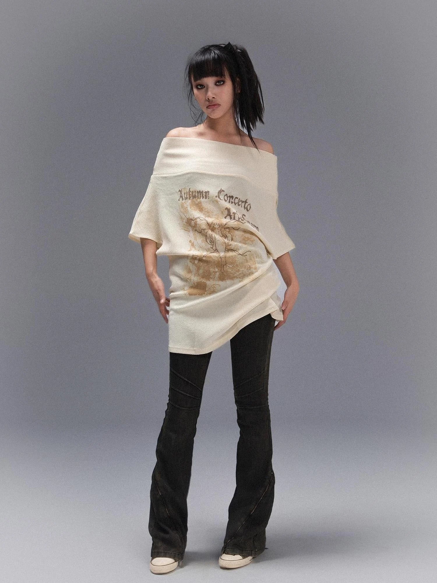 Punk Street Vintage Batwing Sleeve Thermal T Shirt