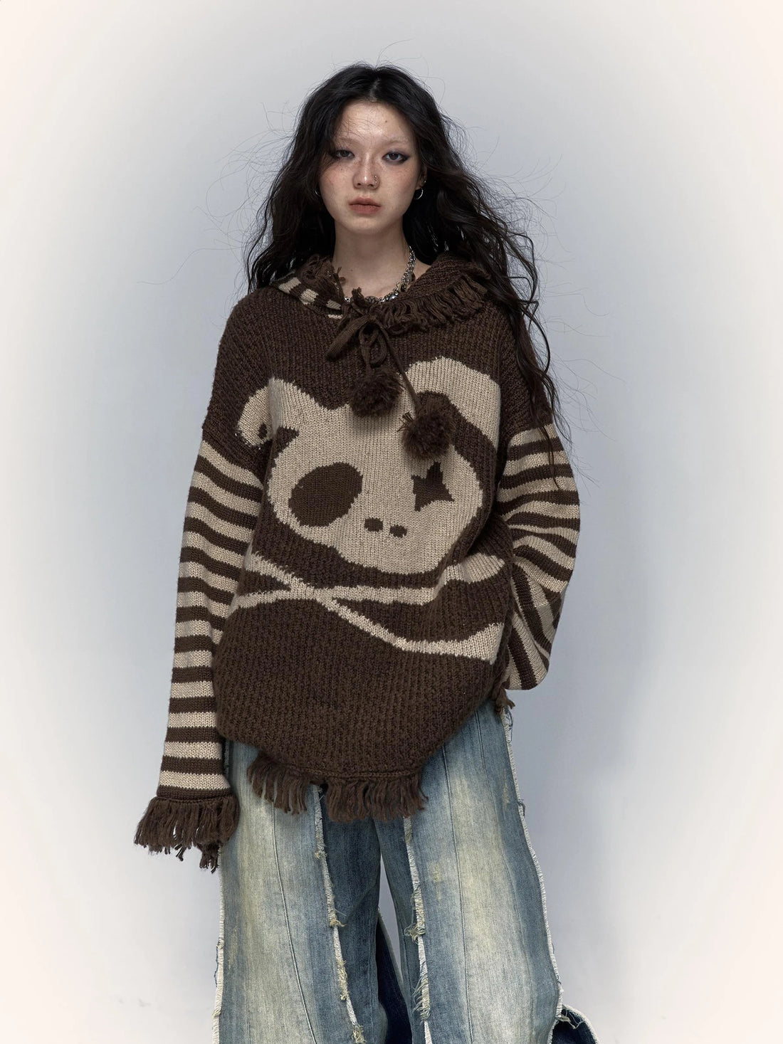 Punk Y2K Rebel Skull Rabbit Hooded Sweatshirt