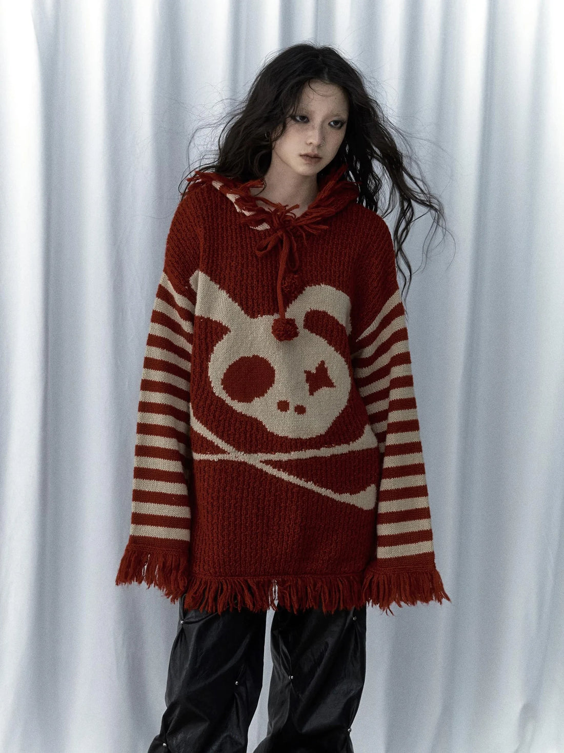 Punk Y2K Rebel Skull Rabbit Hooded Sweatshirt